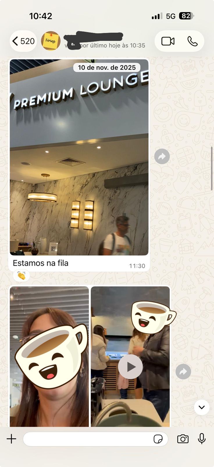 Aluna na fila da Premium Lounge